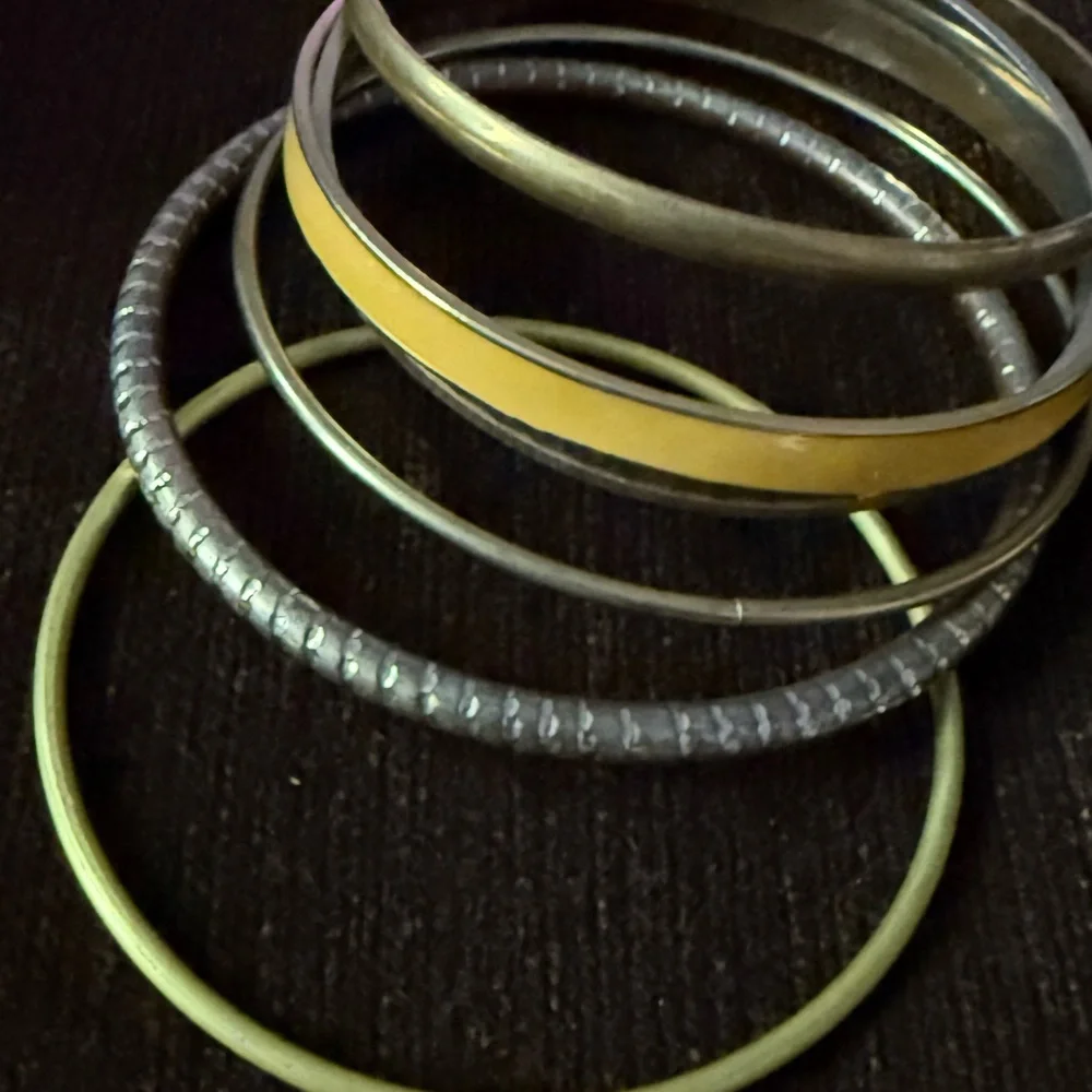 Elegant Silver and Gold Bangle Set